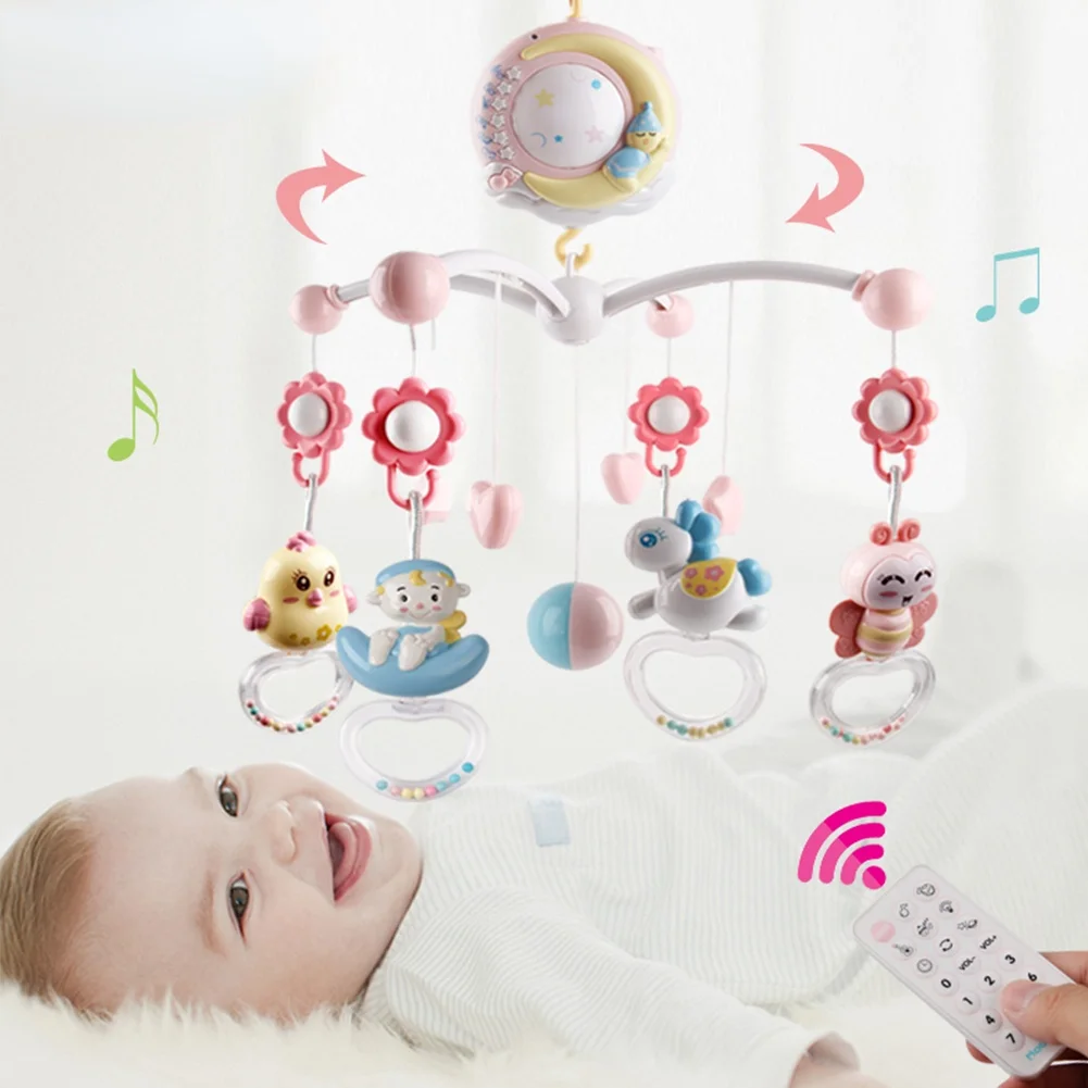 Лидер продаж, мобиль для детской кроватки, музыкальная мобиль для детской кроватки, музыкальная проекционная коробка, подвесной держатель для погремушек, игрушка для сна, детский мобильный