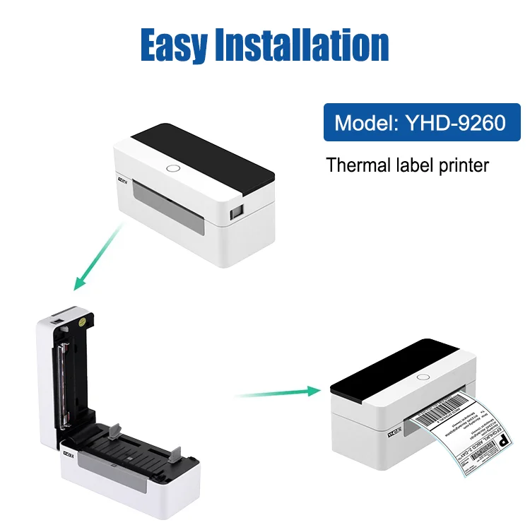 Thermal Shipping Label Printer 4x6 inch Black and white Barcode Printer Thermal Printer USB and BT