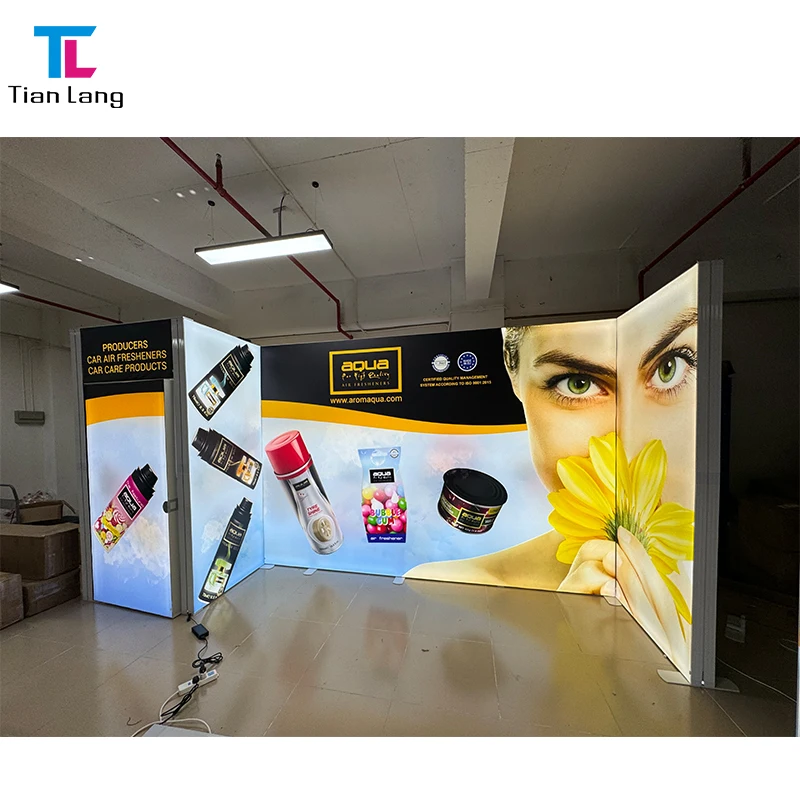 10*10 feet booth 3*2.5 meters display wall standing frame LED advertising light box SEG exhibition double sided light box