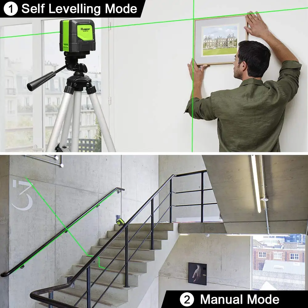 Livella Laser 4×360° Autolivellante Con Linee Verdi Super Luminose – Perfetta Per Costruzione, Piastrelle, Mobili E Allineamenti Precisi