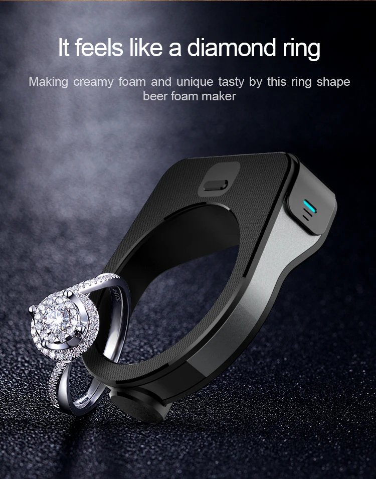 Hot Sale One Touch Handy Spit Bubble Ultrasonic Portable Micro Frother Ring Draft Beer Foamr Machine Server manufacture