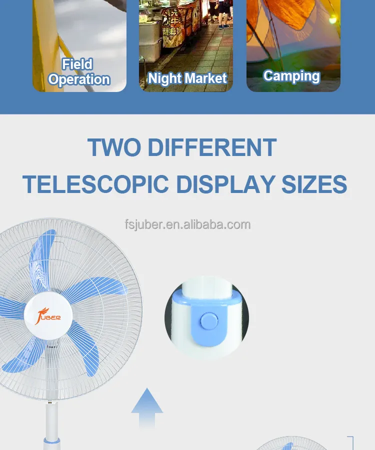 High Energy 16 18 Inch Ac Dc Battery Electric Charging Stand Fan