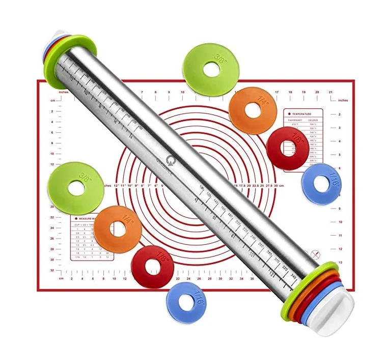 Новые товары для домашнего использования Инструменты выпечки из нержавеющей стали регулируемая силиконовая Скалка с