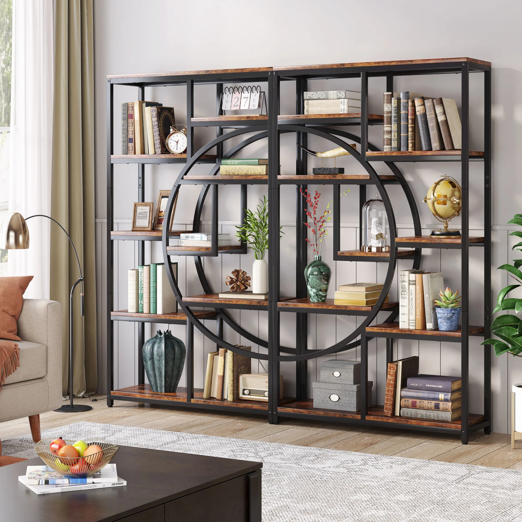Tribesigns   display storage racks & shelving units for living room bedroom furniture
