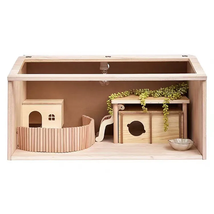 Sustainable Hamster Cage - Wood Carton Box Natural Easy Pet Cages