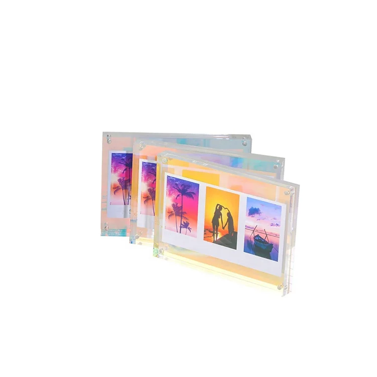 acrylic block frame with iridescent holder