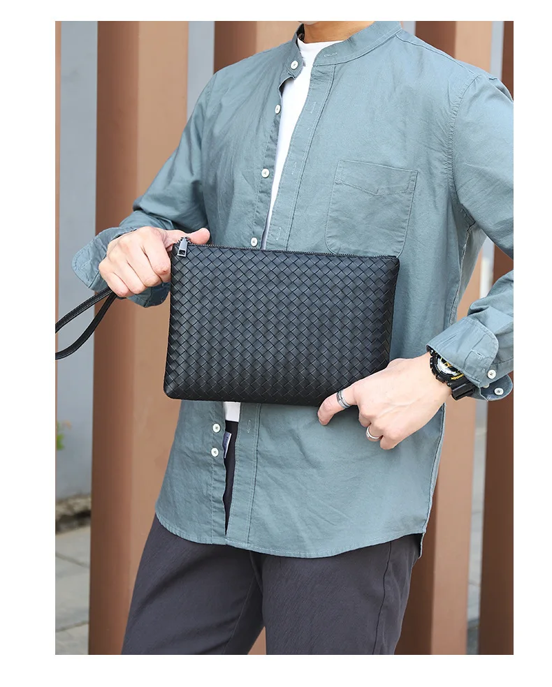 BABAMA New Camo Men Leather Clutch Bag Youth Fashion Trend