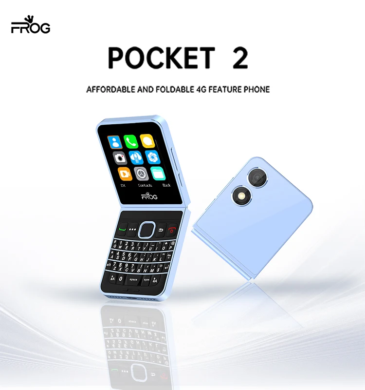 Wholesale 4G Flip Phone with Qwerty Keyboard Unisoc T107 1000mAh