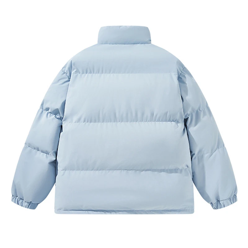 Unisex Zipper-up Coat Stand Collar Big Thermal Winter Jacket Poly Filled Puffer Coats_voghion.com