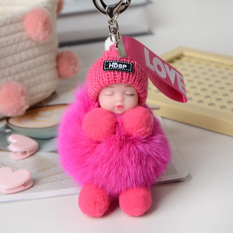Wholesale Handmade Rabbit Doll Fur Ball POM POM Keychain Key Chain - China  Keychain and Pompom Keychain price