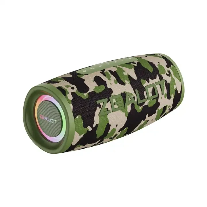 Zealot S56 Portable Outdoor Wireless Speaker with LED Lights