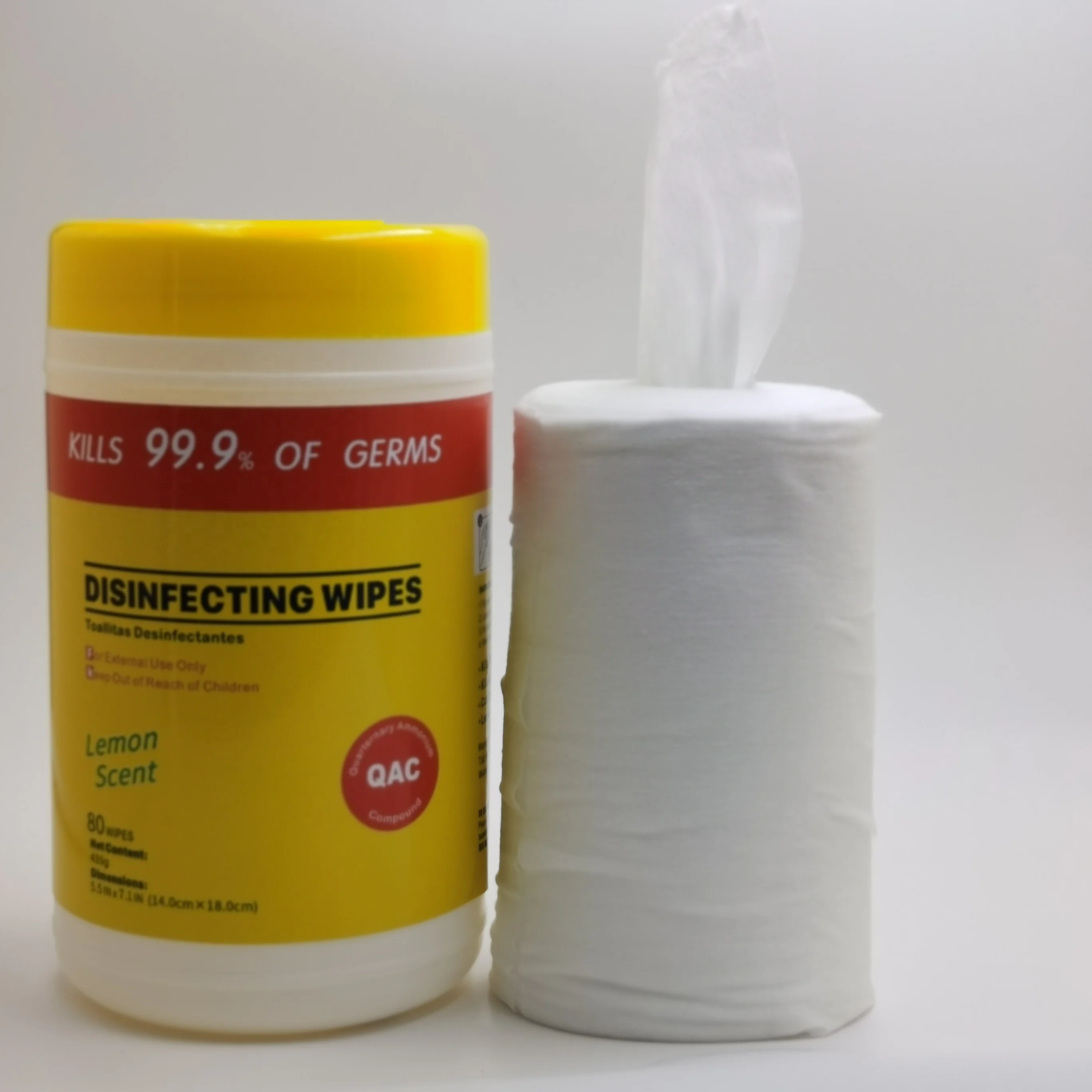 Oem Ndc Msds Lemon Scented Antibacterial Custom Disinfecting Wet Wipes With 0.13 Benzalkonium