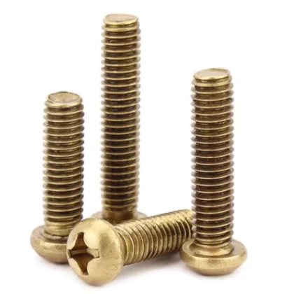 product high quality m2 m25 m3 m4 m5 m6 gb818 pure copper brass cross recess round head screw phillips pan button head screw-63