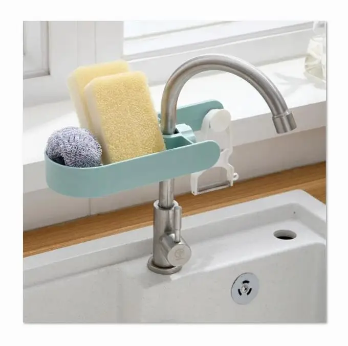 Kitchen Sink Faucet Sponge Drain Basket, Bathroom Storage Rack