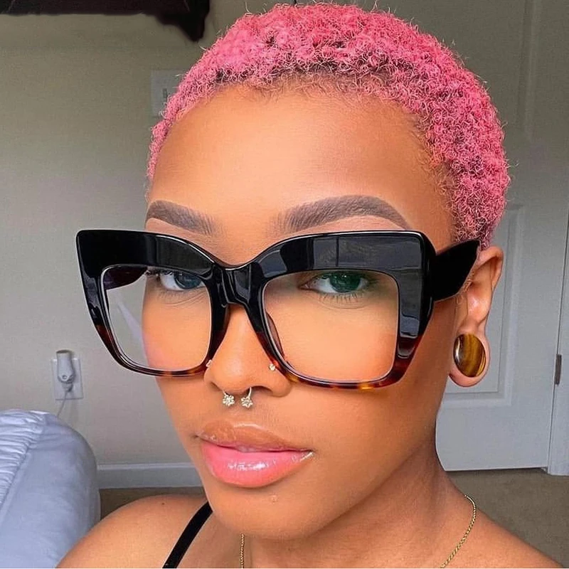 Occhiali quadrati oversize moda montatura donna 2024 Sexy Cat Eye