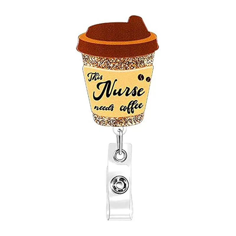 Coffee Cup-badge Reel-retractable Badge Clip-bling Badge-nurse