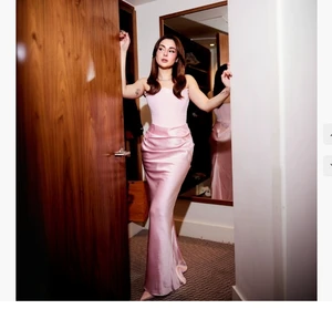 Women's Wholesale Tube Top Satin Spliced Silky Dress Evening Gown Women's Dresses
