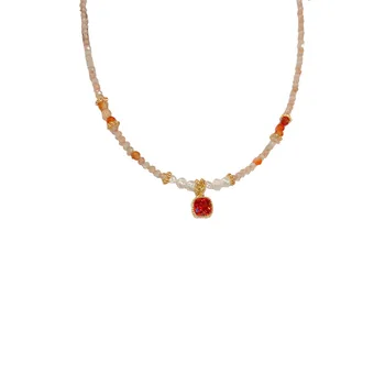 Niche Style Luxury Women's Freshwater Pearl Zircon & Diamond Crystal Beaded Clavicle Chain Necklace Gold Plated Brass Jewelry