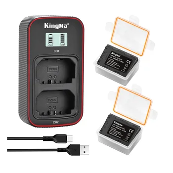 KingMa 2000mah NP-FZ100 Lithium Ion Batteries and Usb-c Charging Charger Kit for Sony Camera