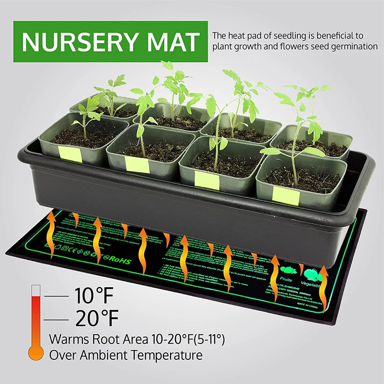 Digital Thermostat Electric Seed Starter Warmer Grow Mat For Seed Growth Vegetable Growing Heat