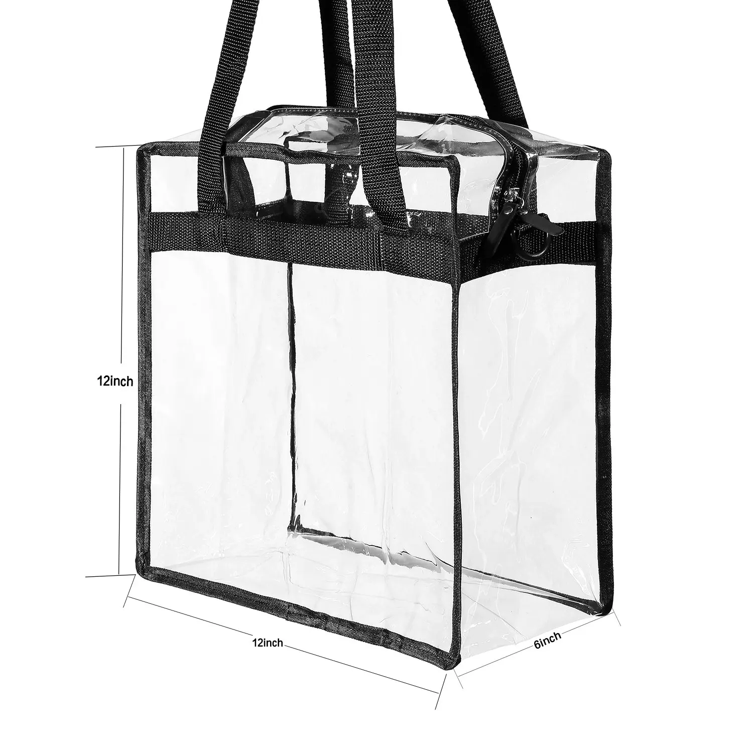 Clear Bags Stadium Approved Clear Tote Bag With Zipper Closure