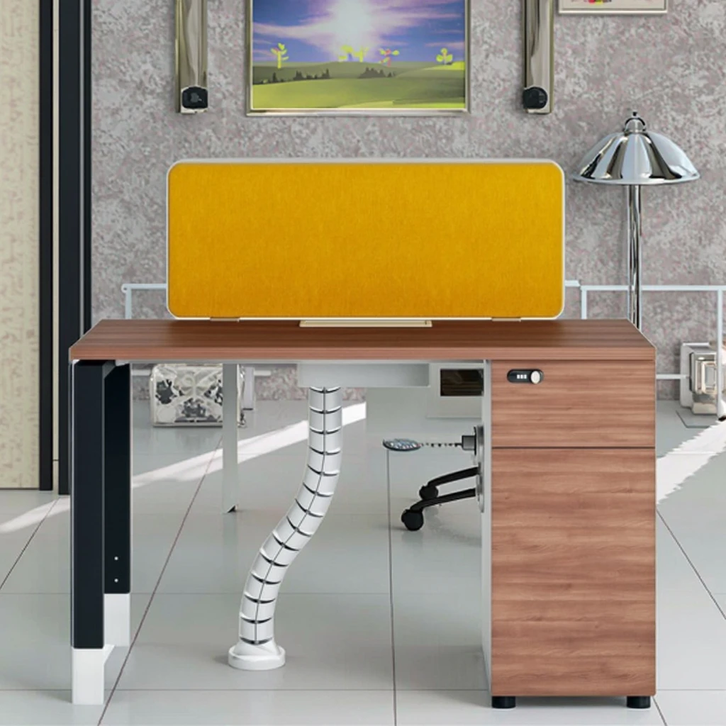 Single Row Office Desk Cabinet Storage Modern Computer Workstation Adjustable Steel Frame MFC Wood Furniture Space Saving 2