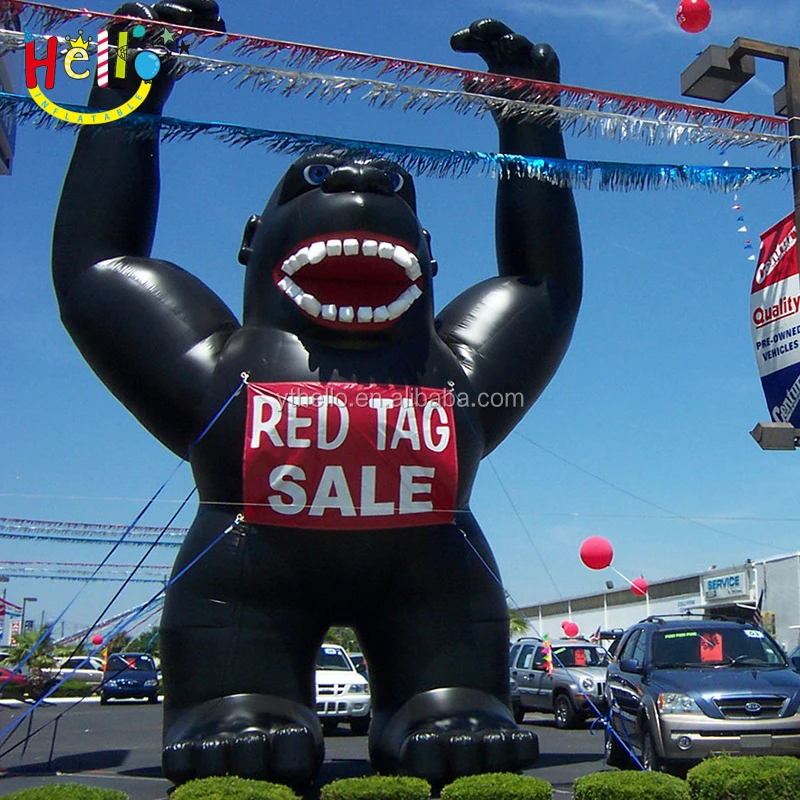 black custom logo advertising inflatable monkey giant black