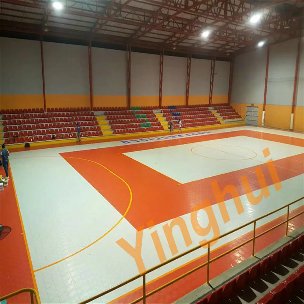 I-03 Pp Hängender, ineinandergreifender Basketballplatz-/Tennisplatz-/Futsalplatz-Montagebodenbelag aus Kunststoff für den Innenbereich
