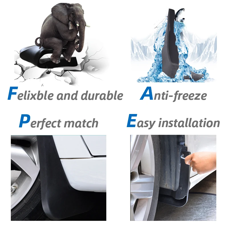 Front Rear Molded Car Mud Flaps for Mitsubishi Outlander 2010 2011 2012 Mudflaps Splash Guards Mud Flap Mudguards Fender