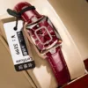 785 Rose Gold Red Face Leather Belt