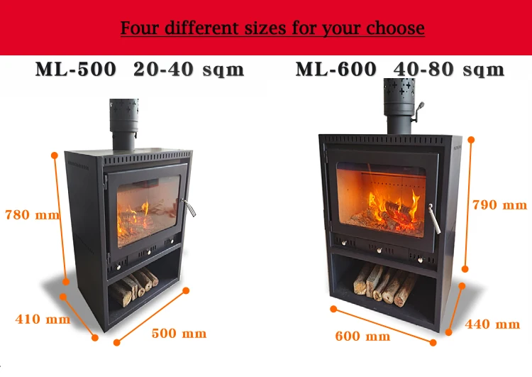 Modern Design Wood Burning Stove Wood Heater With Log Storage Pedestal