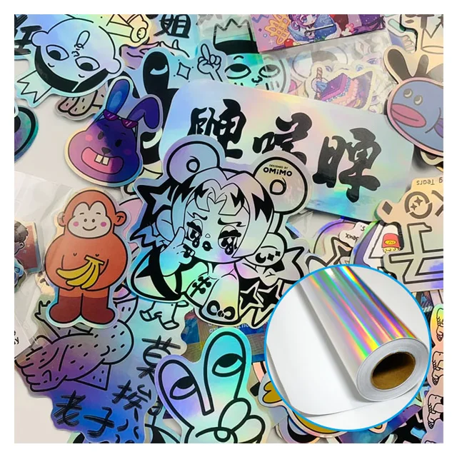 Car Wrapping Film Printable Colorful Sliver Laser Foil Vinyl Car Wrap rainbow Holographic Cold Lamination Film
