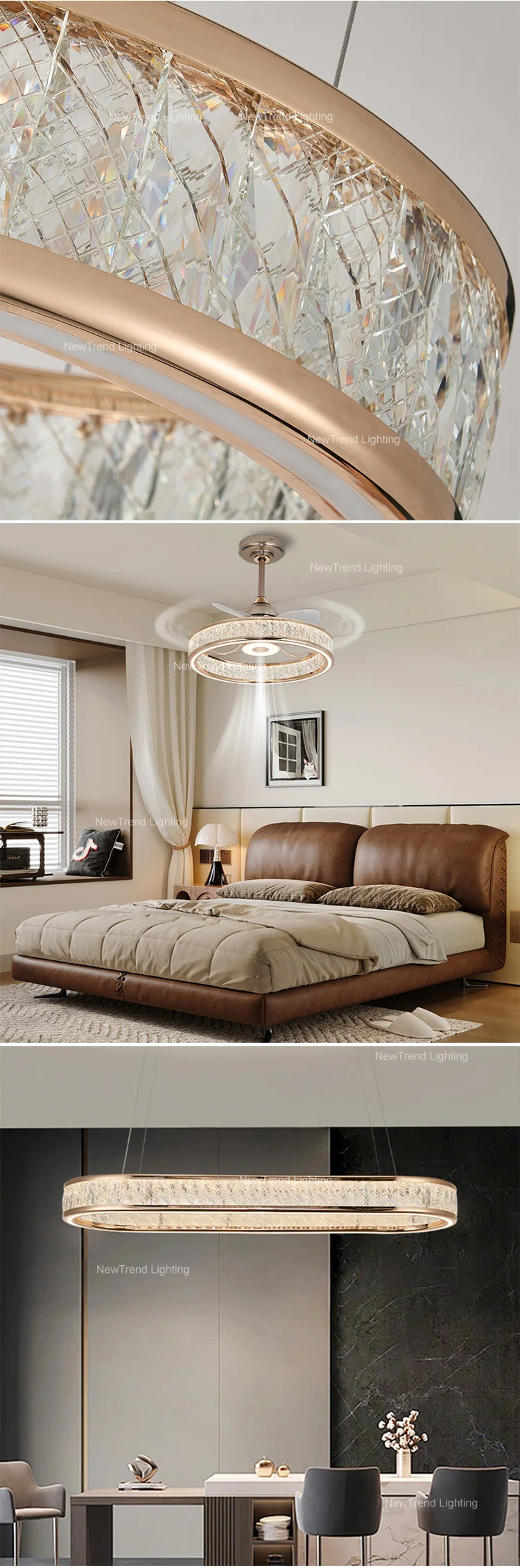 lc9885 luxury indoor decoration pendant light home villa restaurant staircase living dining room crystal ceiling led ring chandelier-3