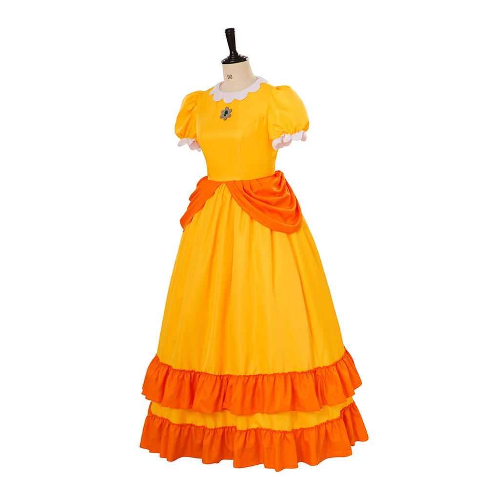 Adult Mario Costume - Princess Daisy Dress Anime Cosplay