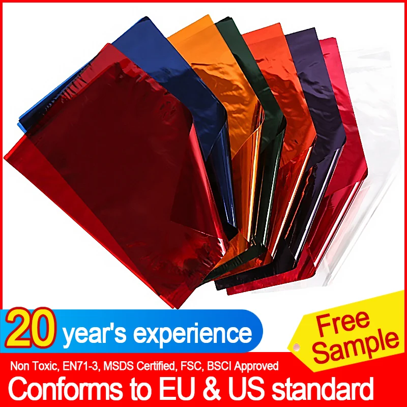 200 Fogli Cellophane Colorati 19x19 Cm – 8 Colori Per Confezioni Regalo, Caramelle E Fai-da-te