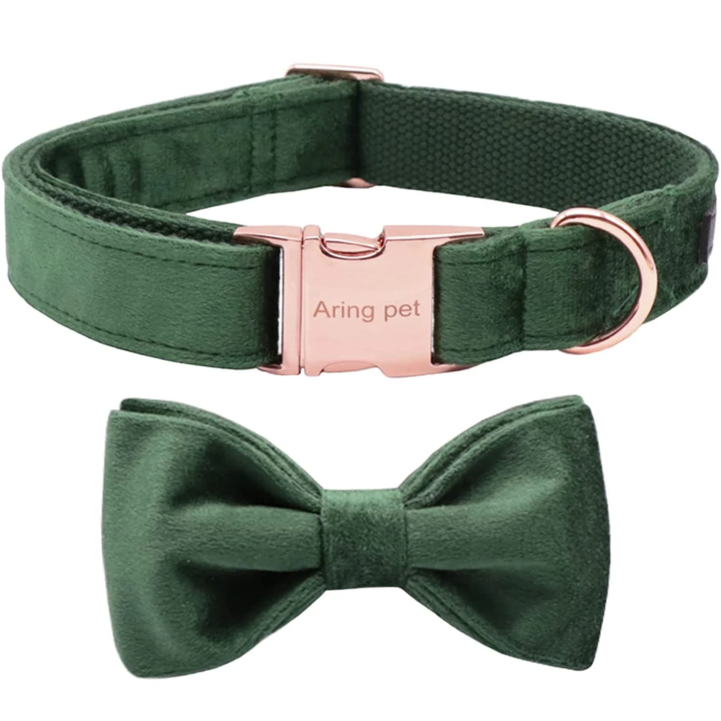 Bowtie Velvet Adjustable Simple Bow Custom Dog Collar for Girl and Boy Dog