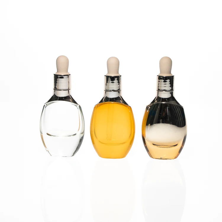 豪华空 40毫升椭圆形血清精油玻璃滴管瓶烟油瓶