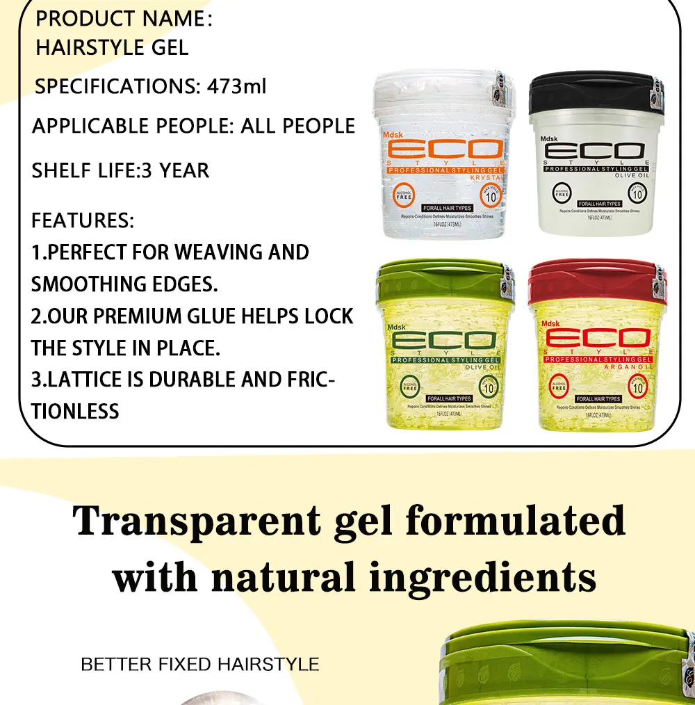 Eco Styler Styling Gel,Professional Olive Oil,Max Hold 8 Oz For All