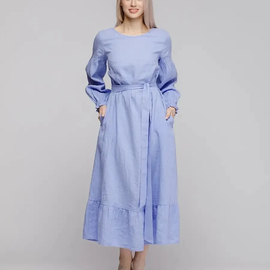 Enyami Retro Summer Dress Women's Sundress Ladies Casual Bohemian Short  Sleeve Cotton Linen Long Solid Beach Dress| Alibaba.com