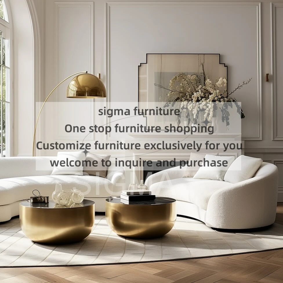 Luxury Leather Sofa Sectional Design for Villa Living Room