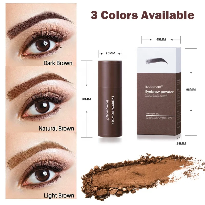 Wholesale eyebrow and stencil set waterproof perfect light dark brown colors Private label one step shaping eye brow stamp kit