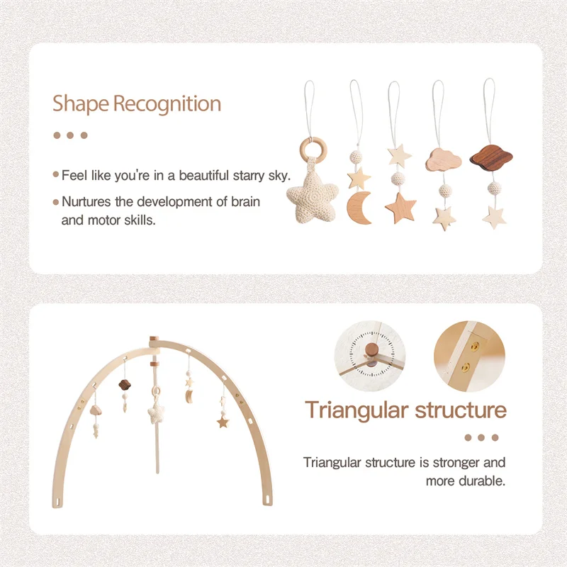 Customizable Logo Wood Baby Toy Triangular Fitness Frame Baby Activity