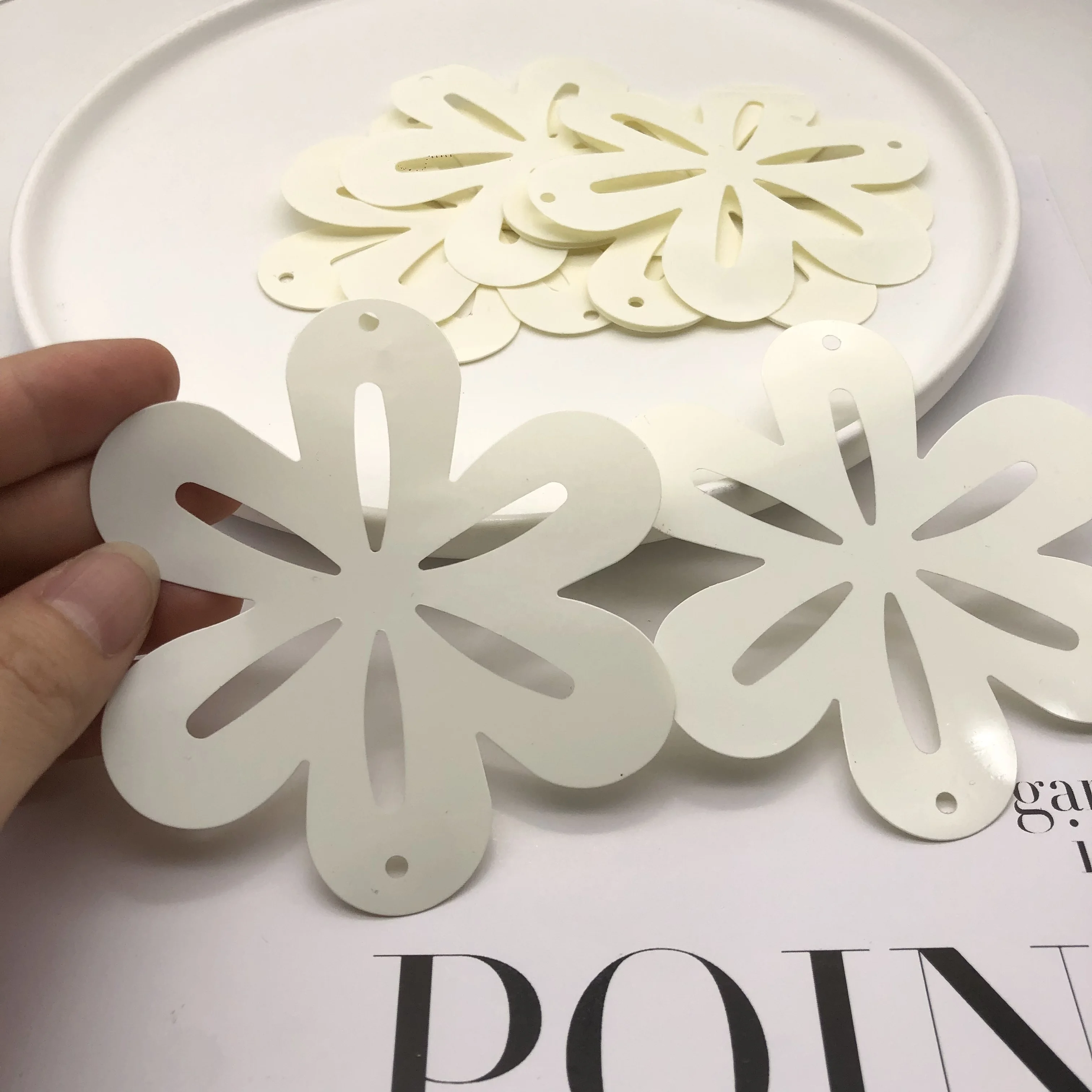 Оптовая продажа, пайетки из ПВХ с большими блестками, 60 мм, для аксессуаров для одежды