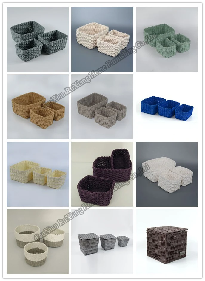 Hand Weaved Small Paper Rope Storage  Basket
