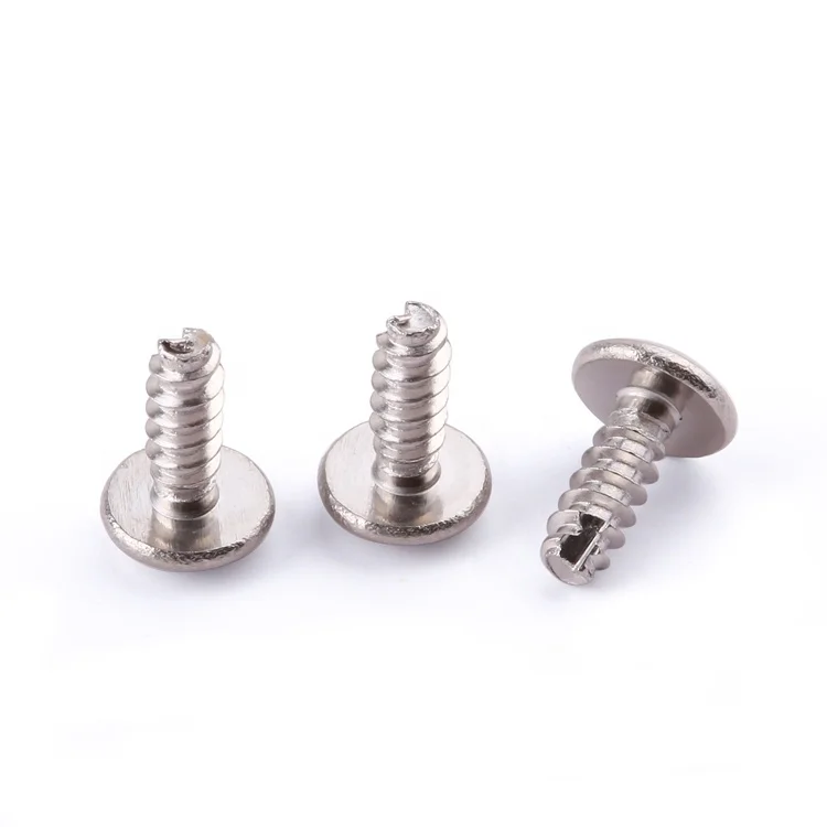 Round head phillips M2-M8 nickel plated carbon steel cut tail PT thread forming self tapping screws for plastic