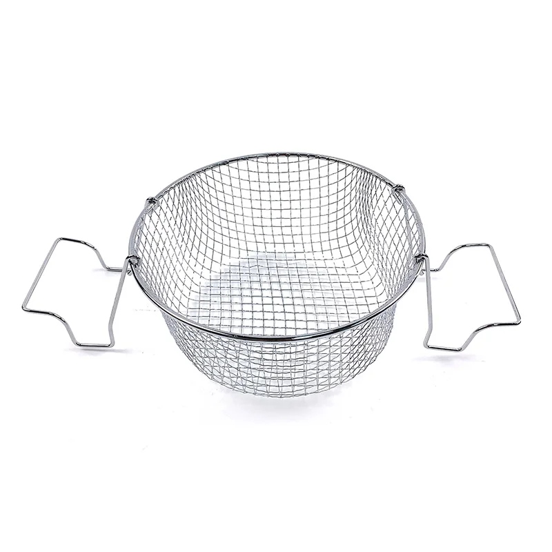 round stainless steel foldable fry wire mesh basket sink strainer rectangle iron potato chips frying basket