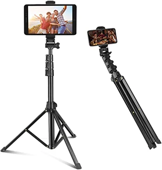 MT36 Selfie Stick Phone Tripod 67" Extendable Travel Tripod Stand with Phone Clip 1.7meter Tripod for Video Shooting Vlog