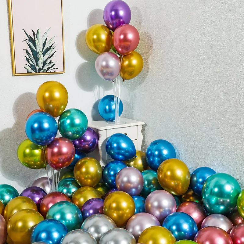 Ballon Giant Metallic Silver Gold Globos Ballons Inflatable Latex ...