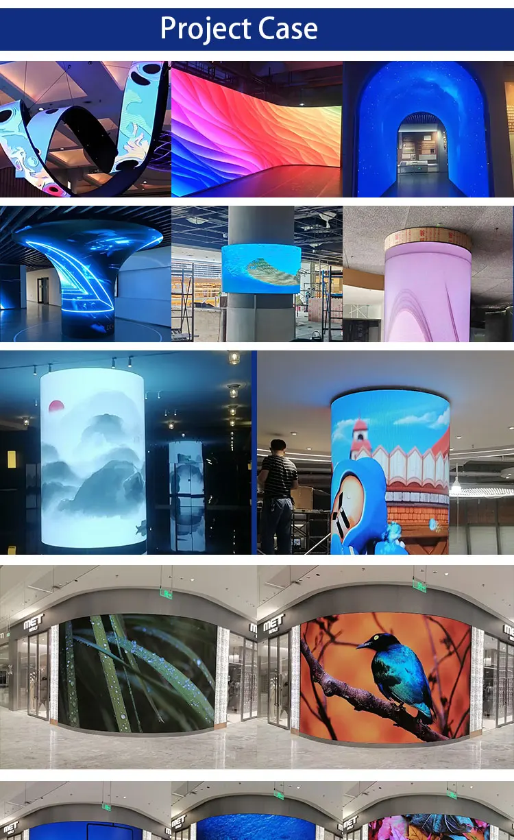 P2-P5 Active LED Display Screen Indoor Soft-type Flexible LED Module 1080p HDR 1000:1 Commercial Use