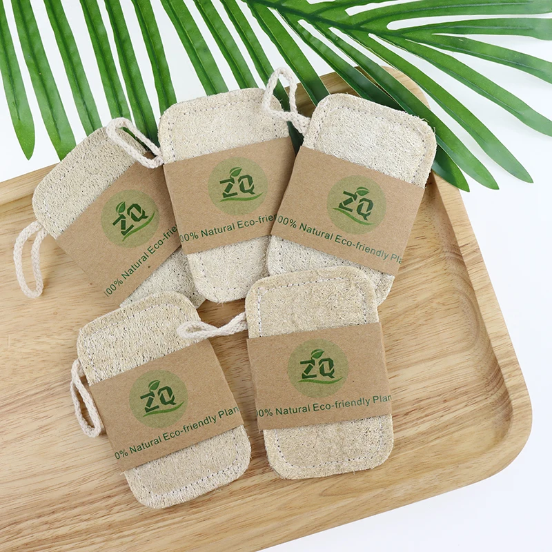 Изготовленным на заказ логосом биоразлагаемые Loofa Luffa для мытья посуды Кухня блюдо из люфы губка для очистки колодки